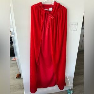 Velvet Red Cape with Hood Halloween Costume - Little Red Riding Hood